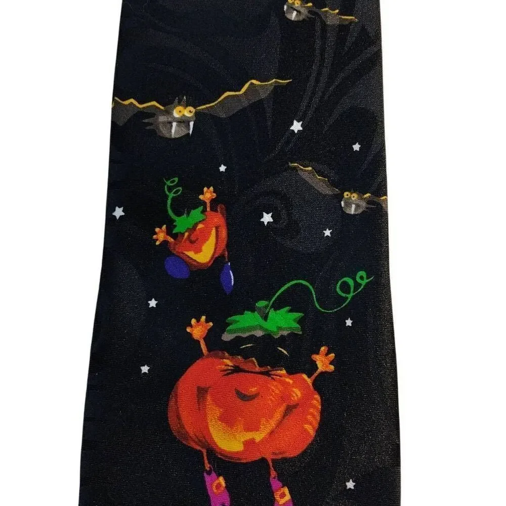 Happy Halloween Pumpkins and Bats Tie by Hallmark NovelTies